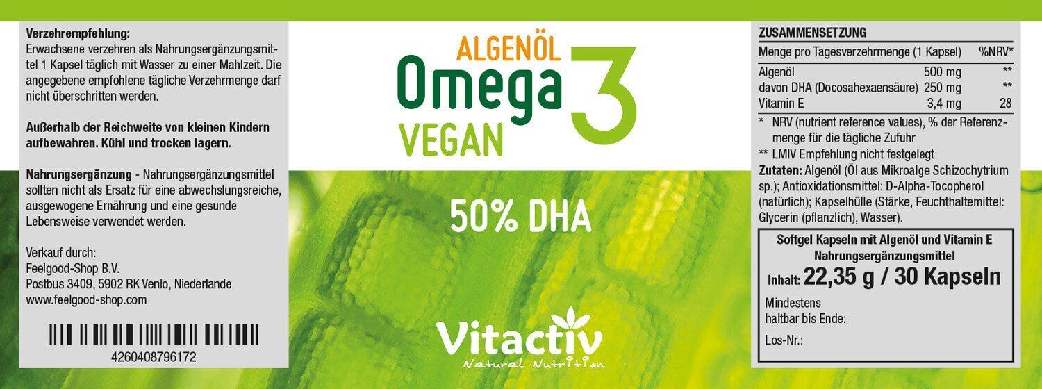 feelgood® ALGENÖL Omega 3 vegan