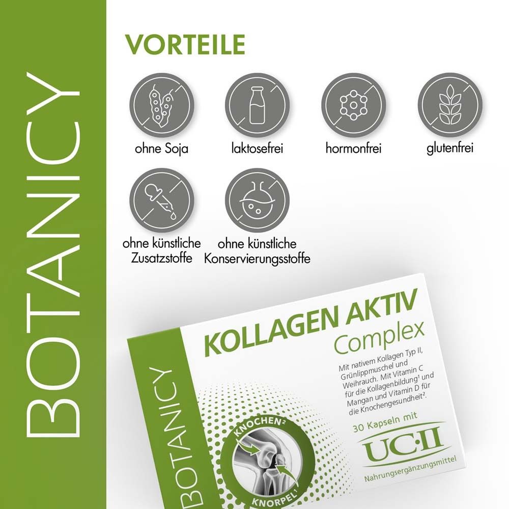 Symbole: Ohne Soja, Laktose, Hormone, Gluten, künstliche Zusatz- und Konservierungsstoffe. BOTANICY.