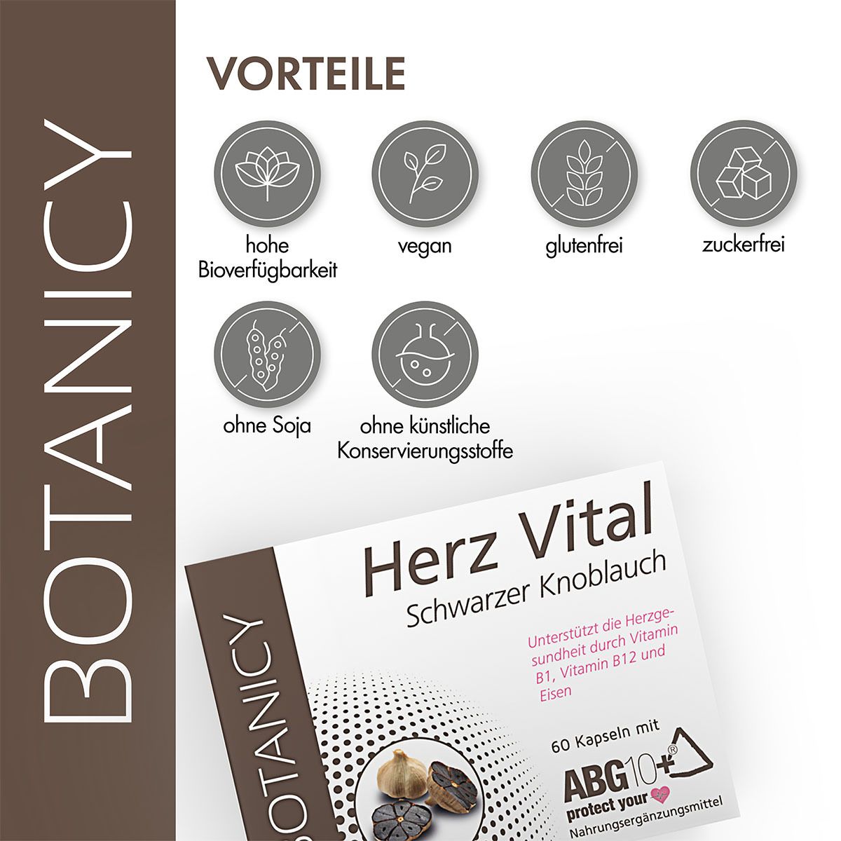 BOTANICY Herz Vital Schwarzer Knoblauch