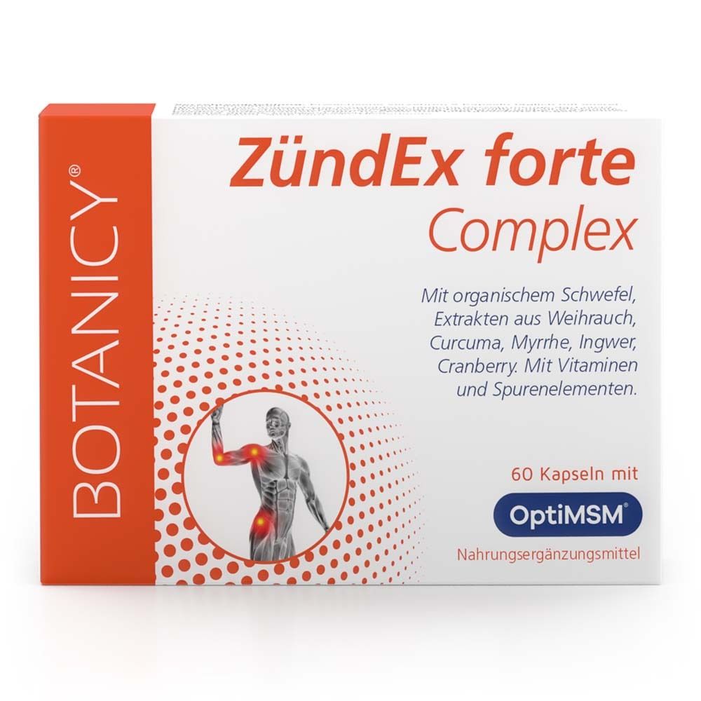 ZündEx forte Complex Packung. 60 Kapseln. Mit organischem Schwefel, Extrakten, Vitaminen und Spurenelementen. OptiMSM.