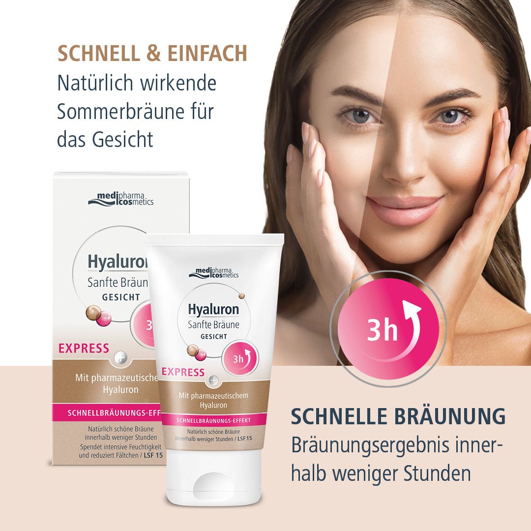 medipharma cosmetics Hyaluron Sanfte Bräune Express Gesicht