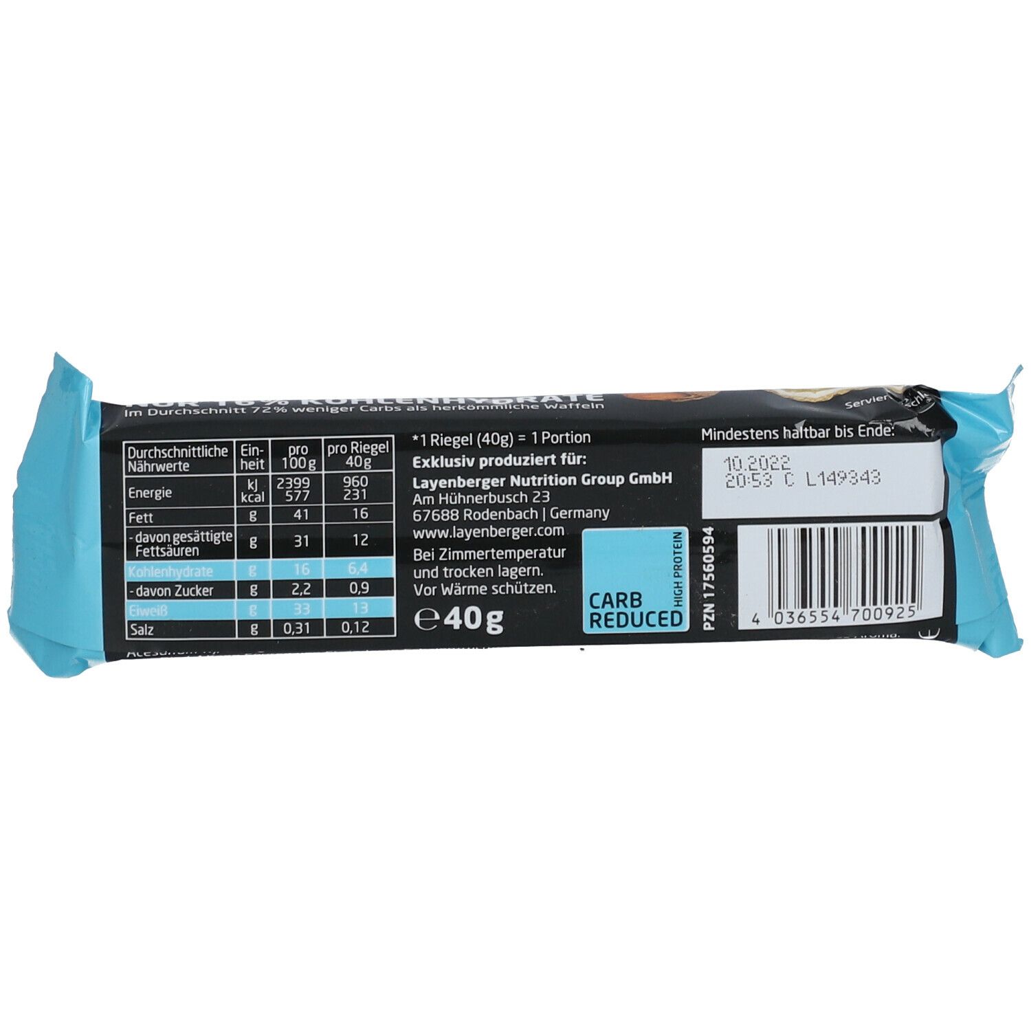 LAYENBERGER® High Protein Waffelriegel Kokos-Mandel