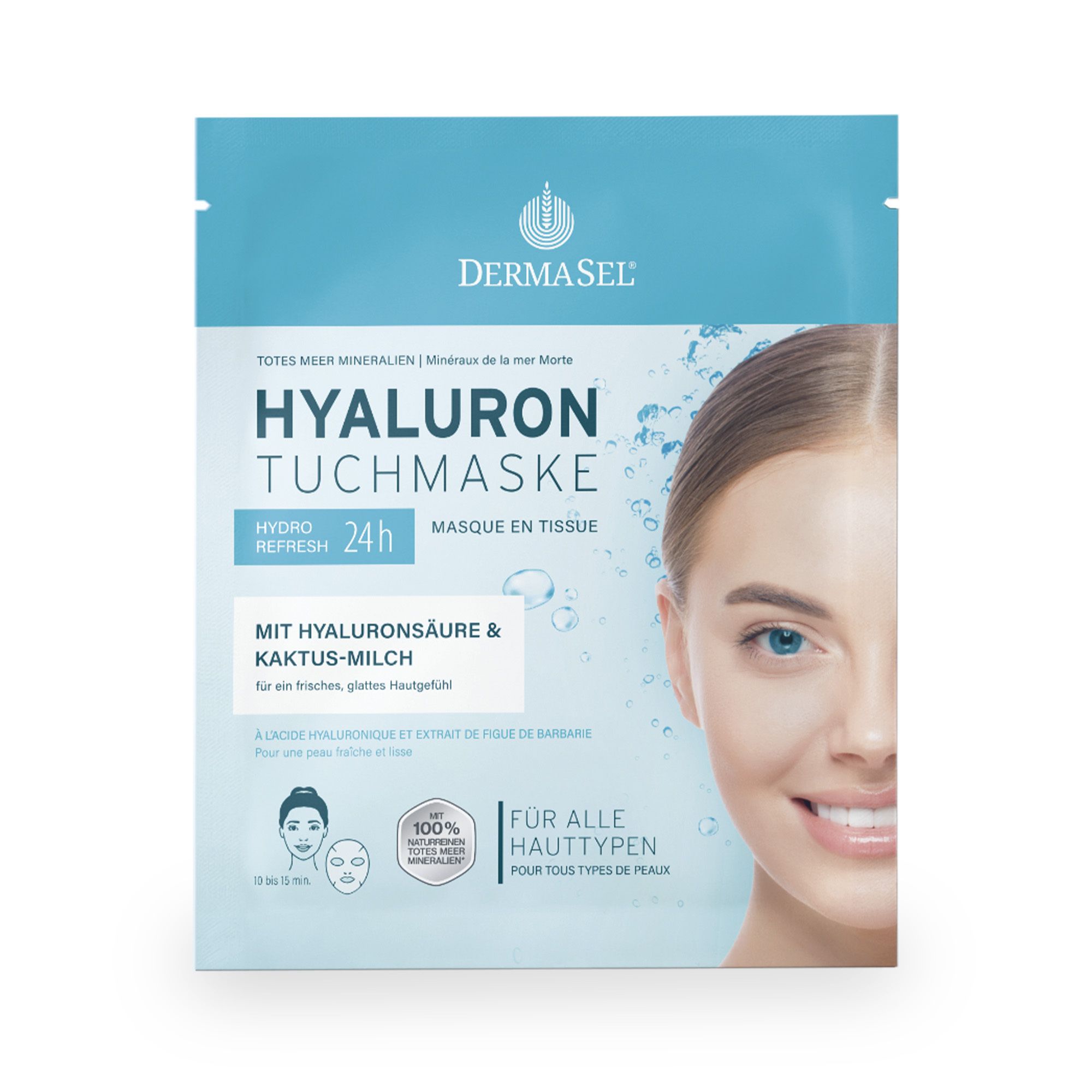 DERMASEL® Masque en tissu à l'acide hyaluronique et de la Mer Morte