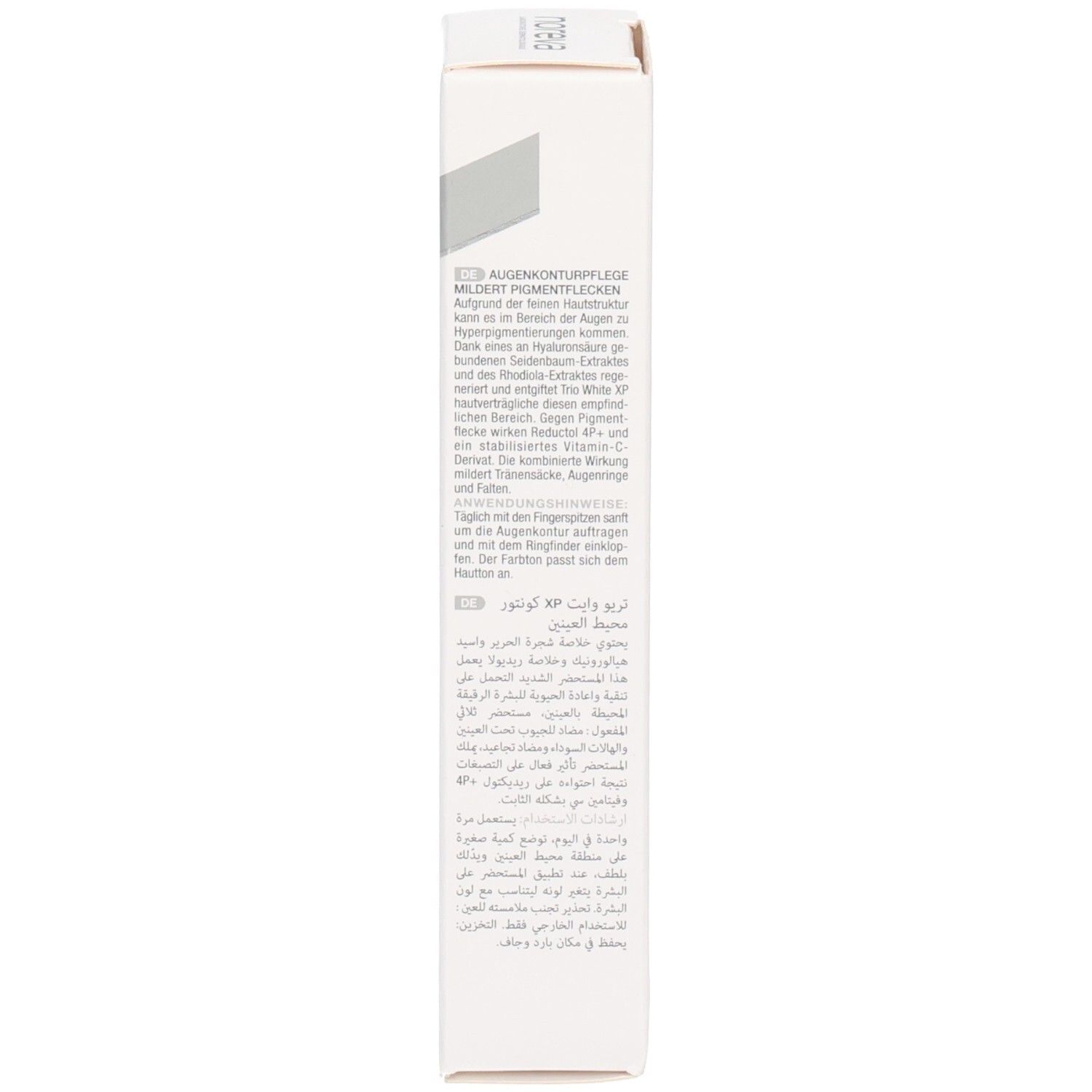 Boîte Noreva Laboratoires Trio White XP Contour des Yeux avec description détaillée du produit.