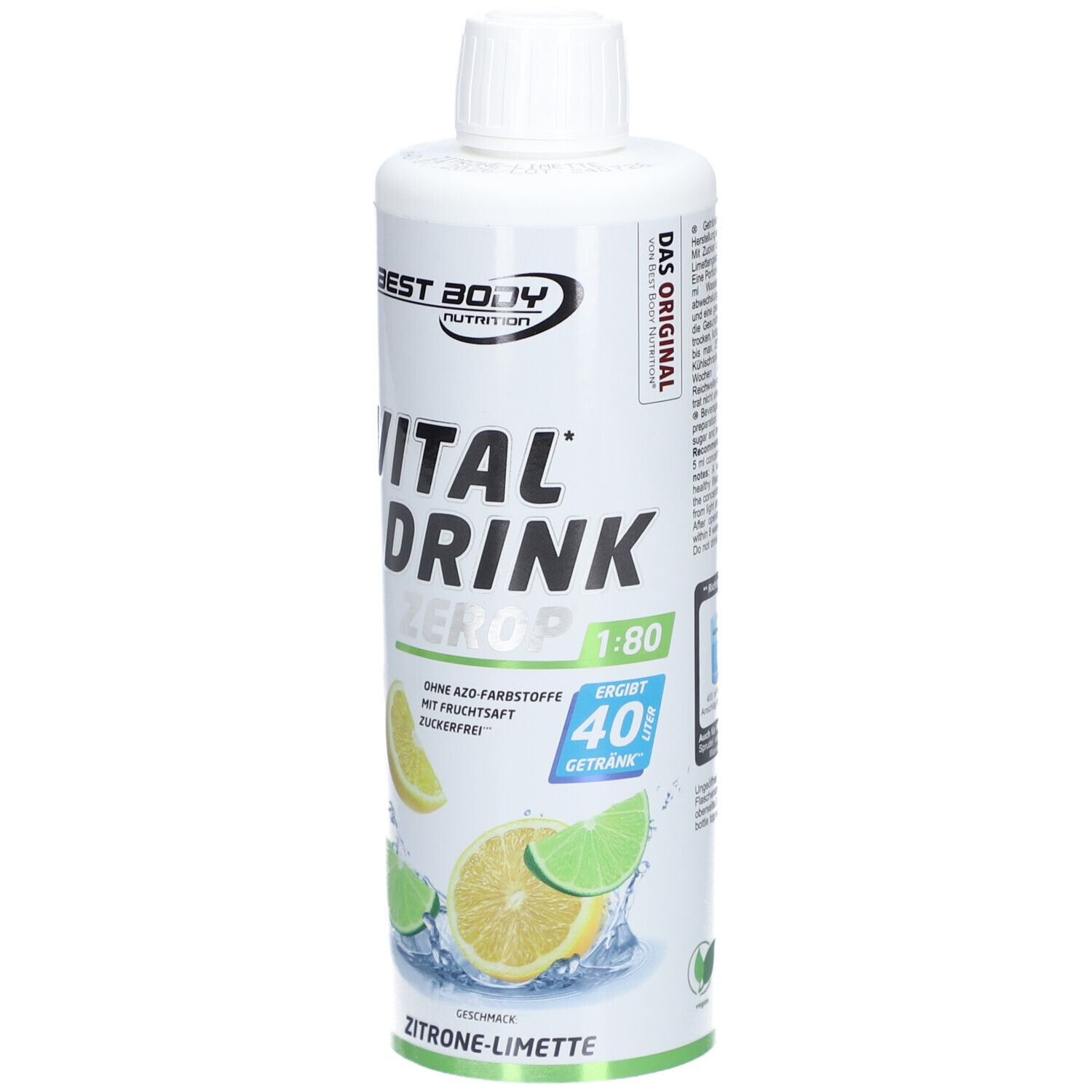 BEST BODY NUTRITION Vital Drink Zerop 1:80 - Citron & Citron vert