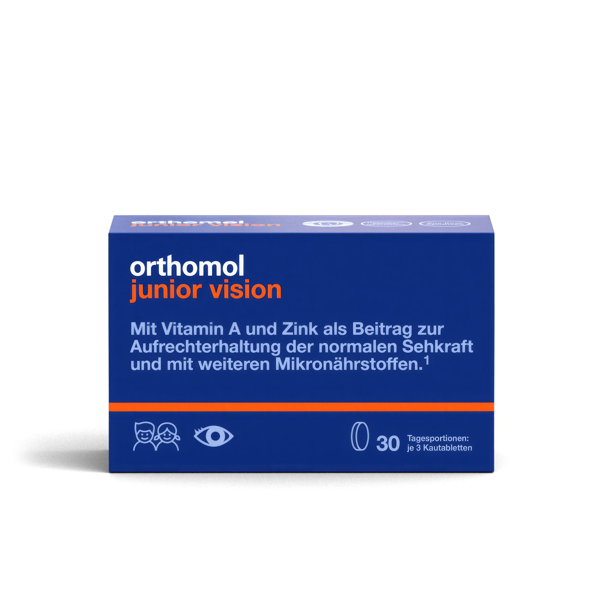 Orthomol junior Vision - Micronutriments pour le maintien de la vision chez les enfants - avec vitamine A et zinc - comprimés à mâcher