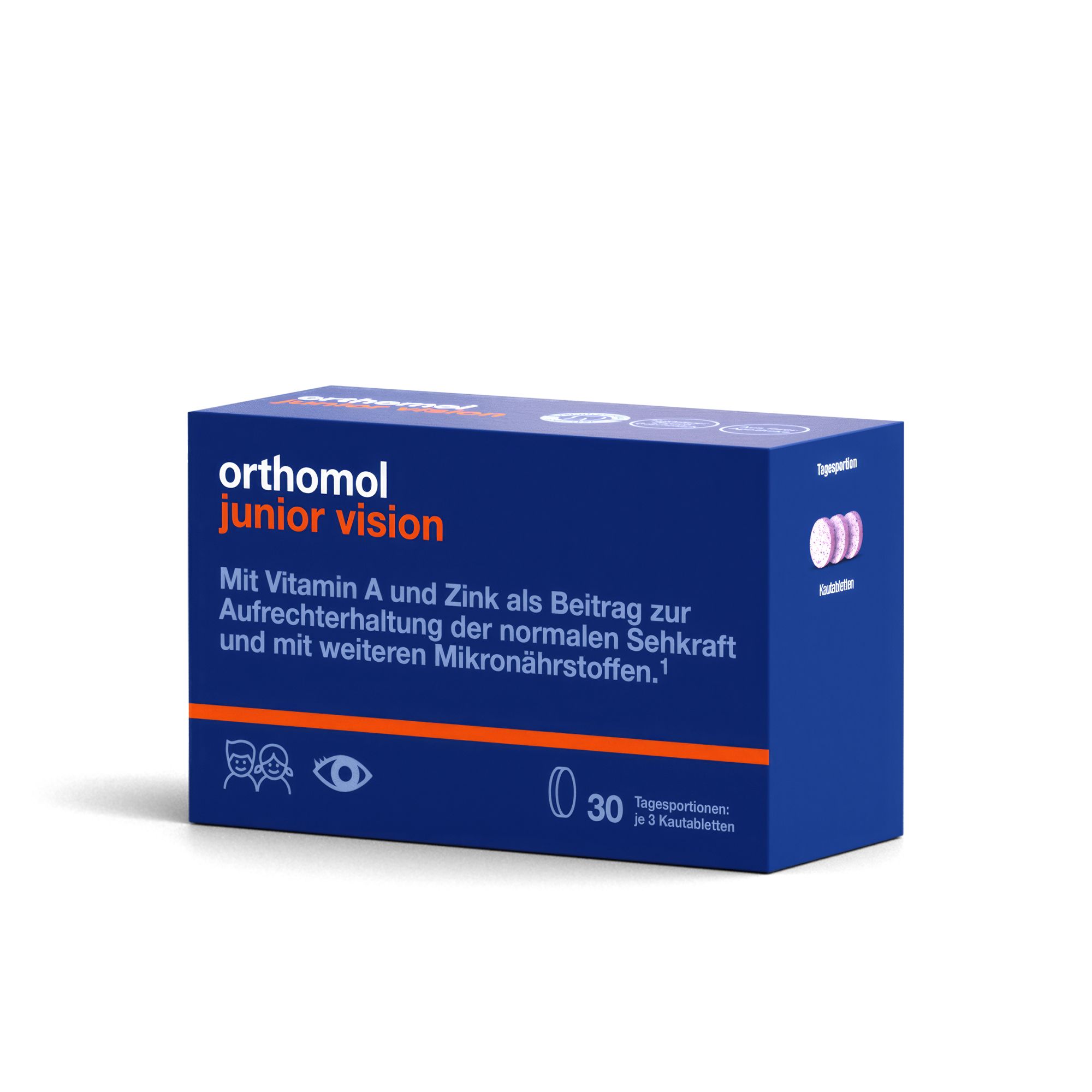 Orthomol junior Vision - Micronutriments pour le maintien de la vision chez les enfants - avec vitamine A et zinc - comprimés à mâcher