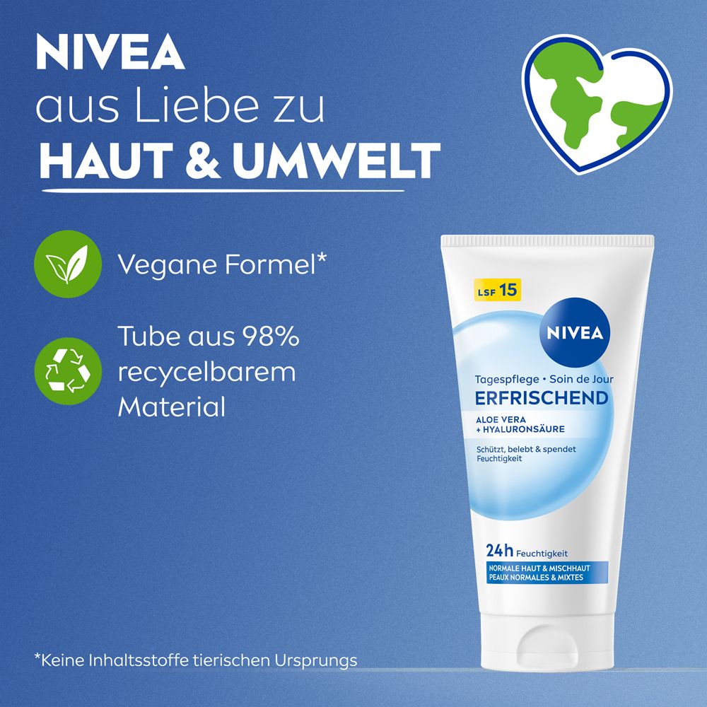 NIVEA: Formule végane, tube 98% recyclé. Pour la peau & l'environnement.