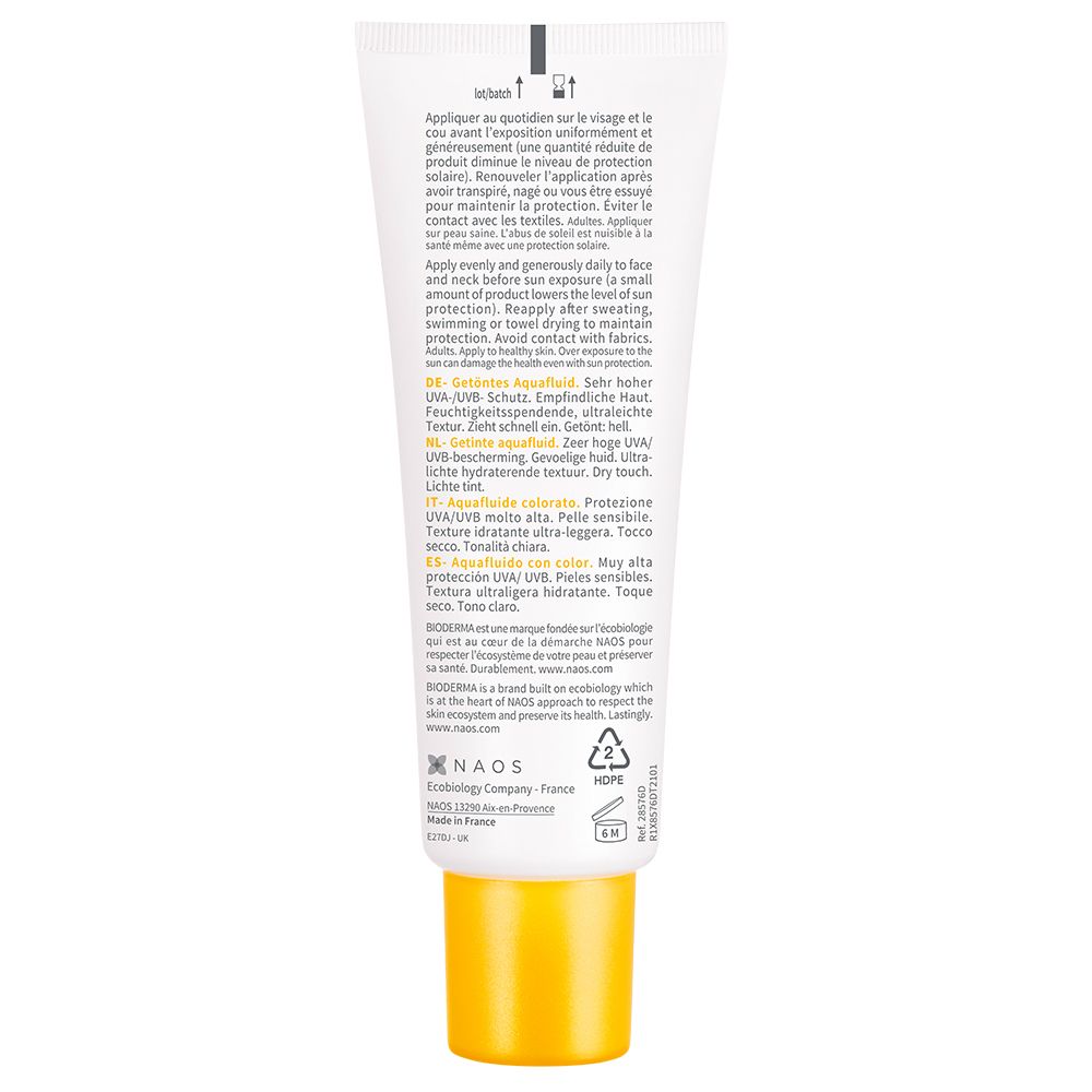 BIODERMA Photoderm Aquafluide LSF 50+ hell getönt I Sehr hoher Sonnenschutz mit feuchtigkeitsspendender, mattierender Aqua-Textur