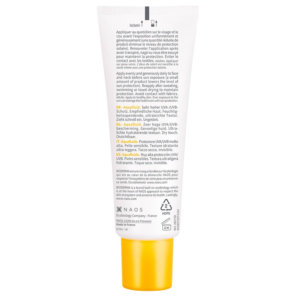 BIODERMA Photoderm Aquafluide LSF 50+ | Sehr hoher Sonnenschutz mit feuchtigkeitsspendender, mattierender Aqua-Textur