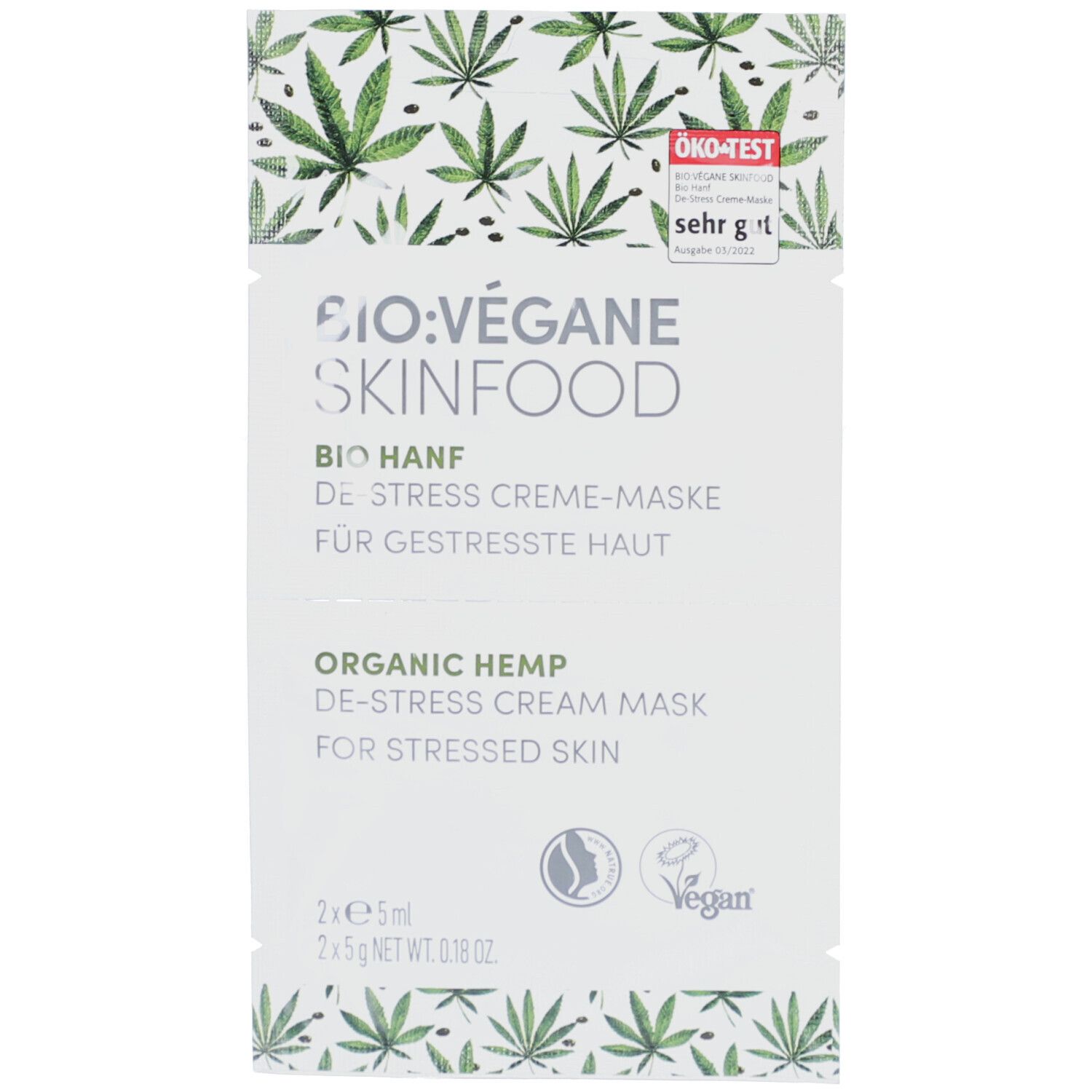 BIO VÉGANE SKINFOOD BIO HANF DE-STRESS Crème-Masque