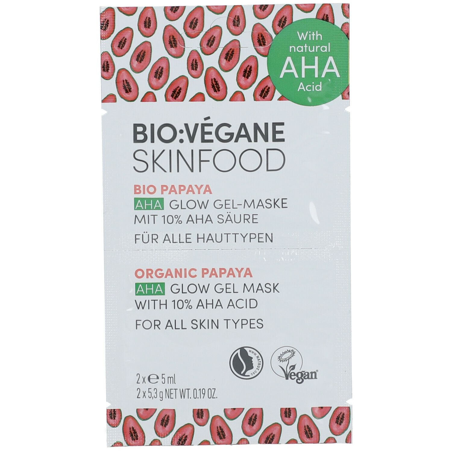 BIO VÉGANE SKINFOOD BIO PAPAYA AHA GLOW Gel-Maske