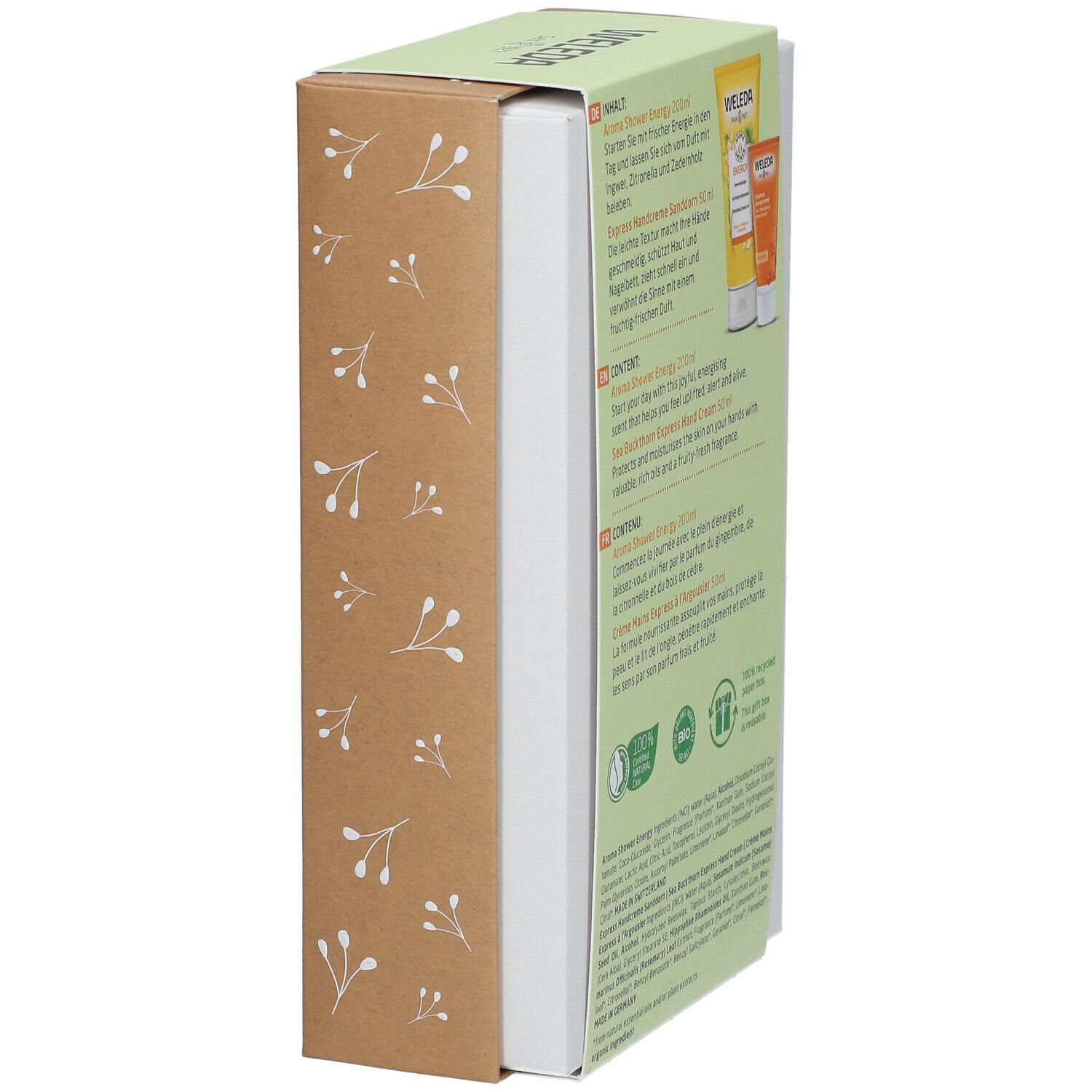 Weleda Un cadeau de la nature Coffret cadeau Aroma Shower Energy + Crème mains express à l'Argousier