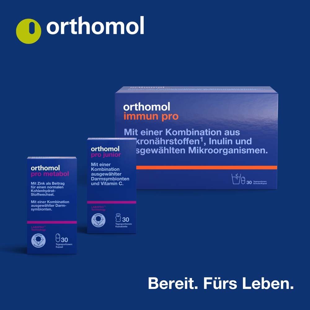 ORTHOMOL Pro 6 Combinaison de symbiotes intestinaux sélectionnés et de vitamine C