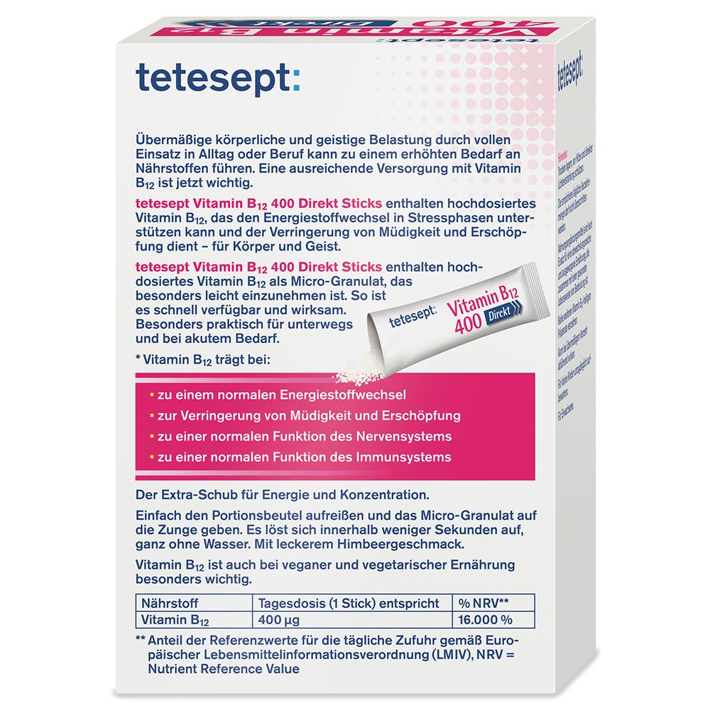 tetesept® Vitamine B12 400 Direct Sticks