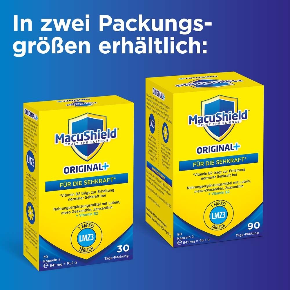 MacuShield ORIGINAL+ en deux formats : 30 et 90 gélules.