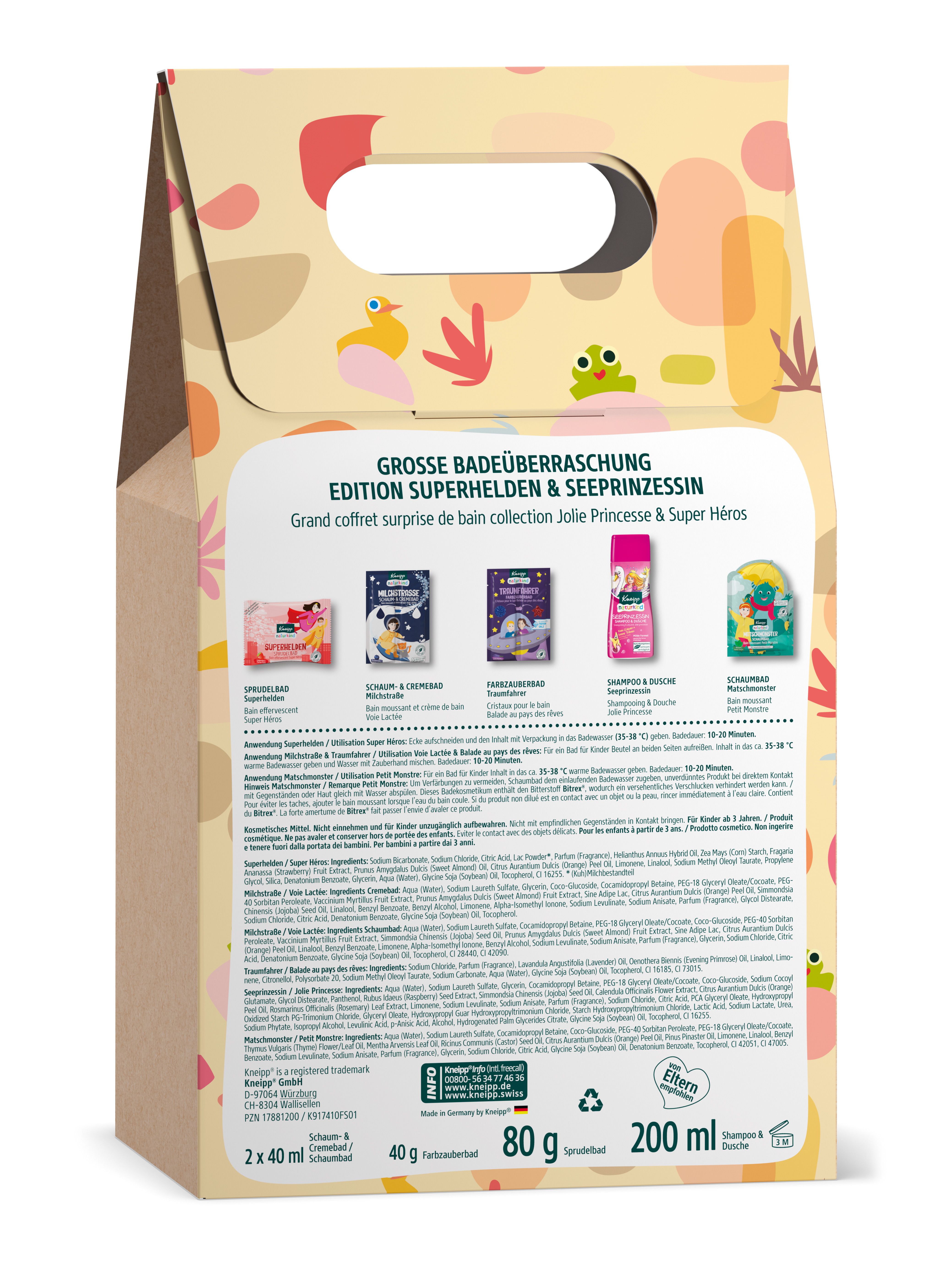 Kneipp® naturkind Grande surprise pour le bain Edition Superhéros & Princesse des mers