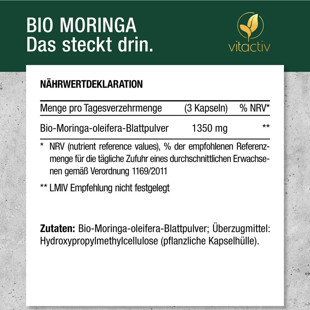 Vitactiv Organic Moringa 1350 mg