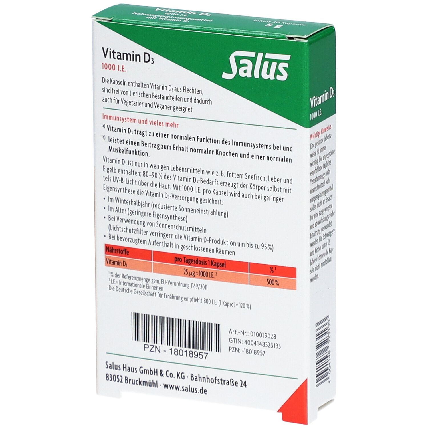 Salus® Vitamin D3 1000 Vital-Kapseln