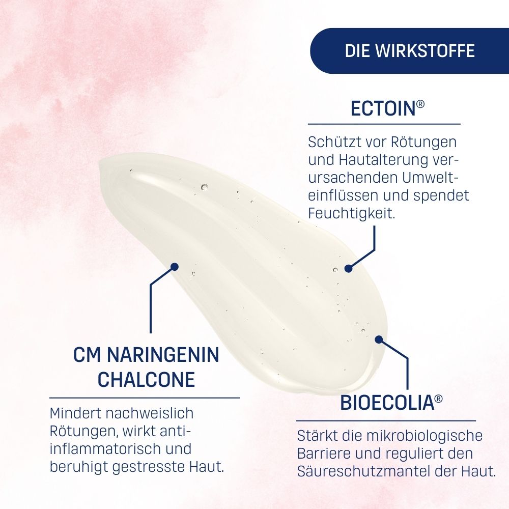 Ingrédients du produit. Texte : Ectoin, CM Naringénine Chalcone, Bioecolia. Descriptions des ingrédients.