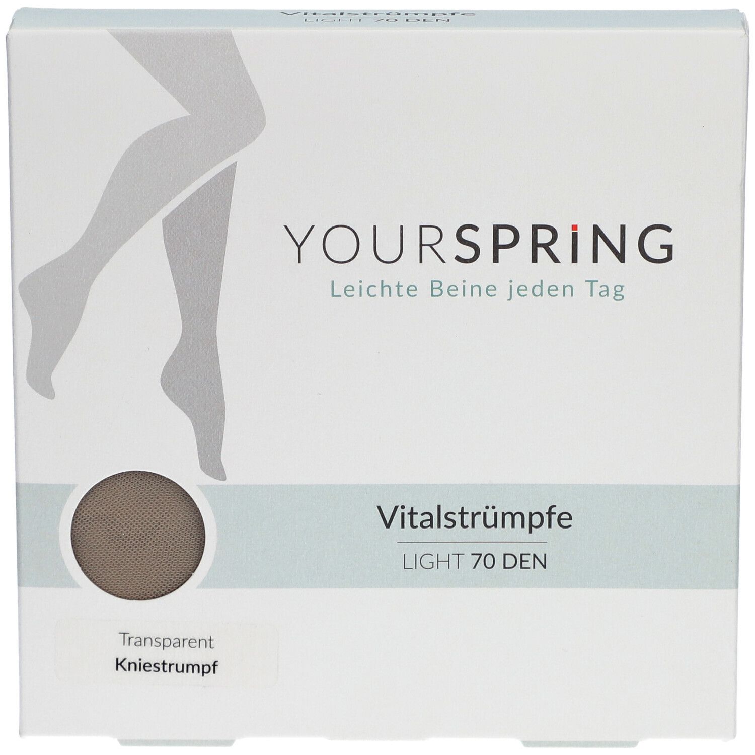 YOURSPRING LIGHT Stützkniestrumpf transparent