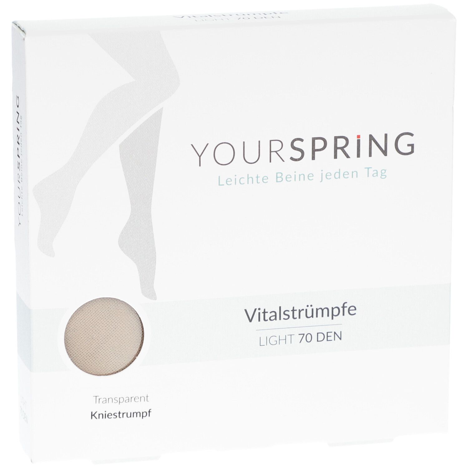 YOURSPRING LIGHT Stützkniestrumpf transparent
