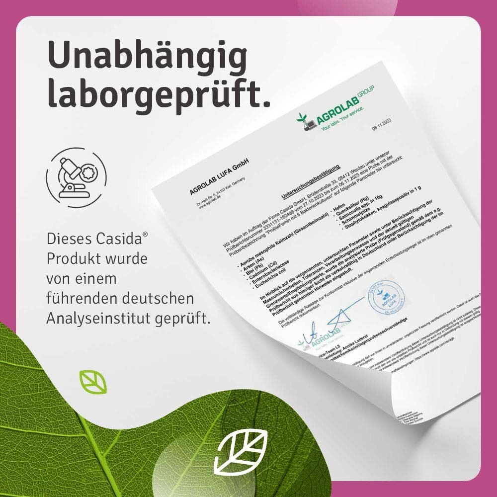 Certificat AGROLAB. Produit Casida testé par un institut d'analyse allemand.