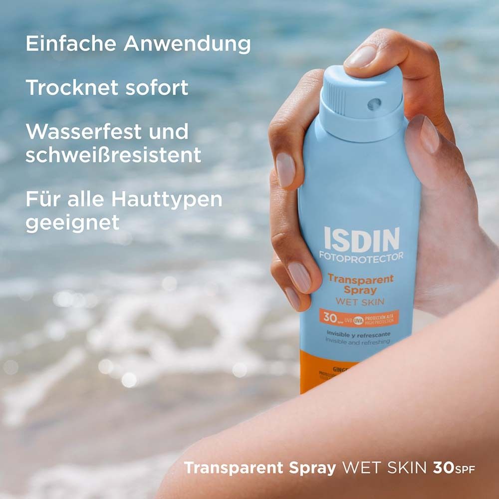 ISDIN Photoprotecteur Transaprent Spray Peau Humide SPF 30