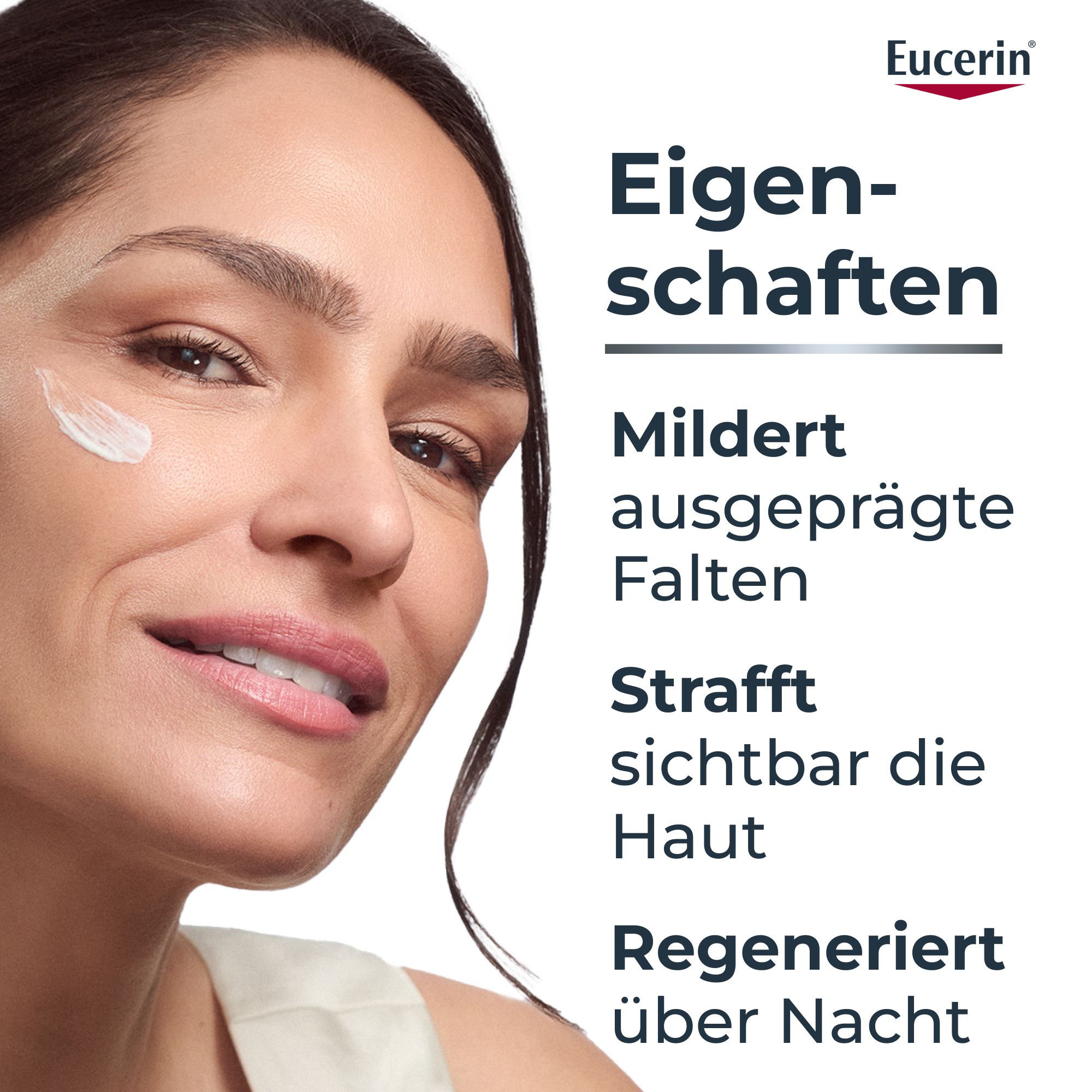 Eucerin: Mildert Falten, strafft und regeneriert die Haut über Nacht.