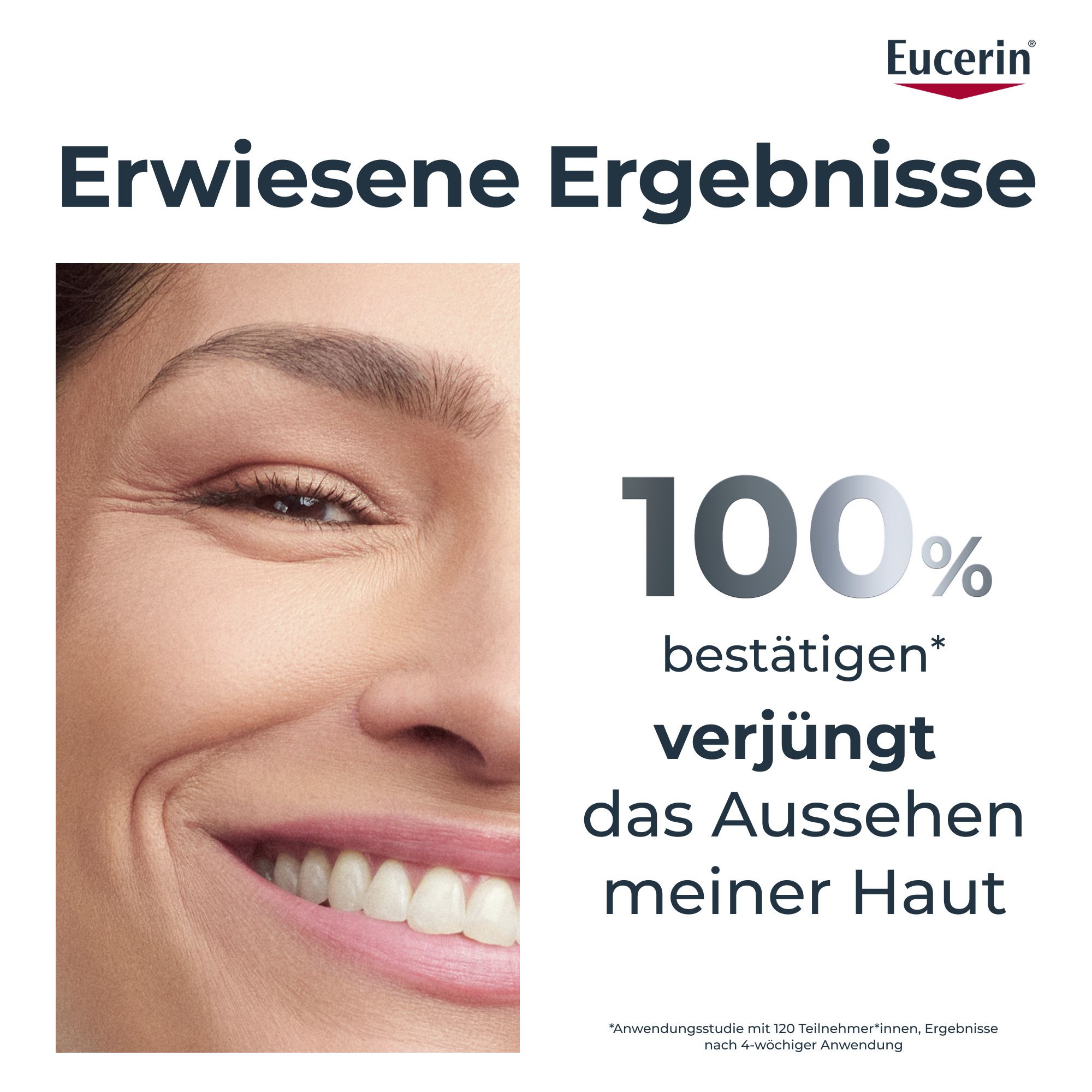 Eucerin: 100% bestätigen das verjüngte Hautbild. Klinisch erwiesen.