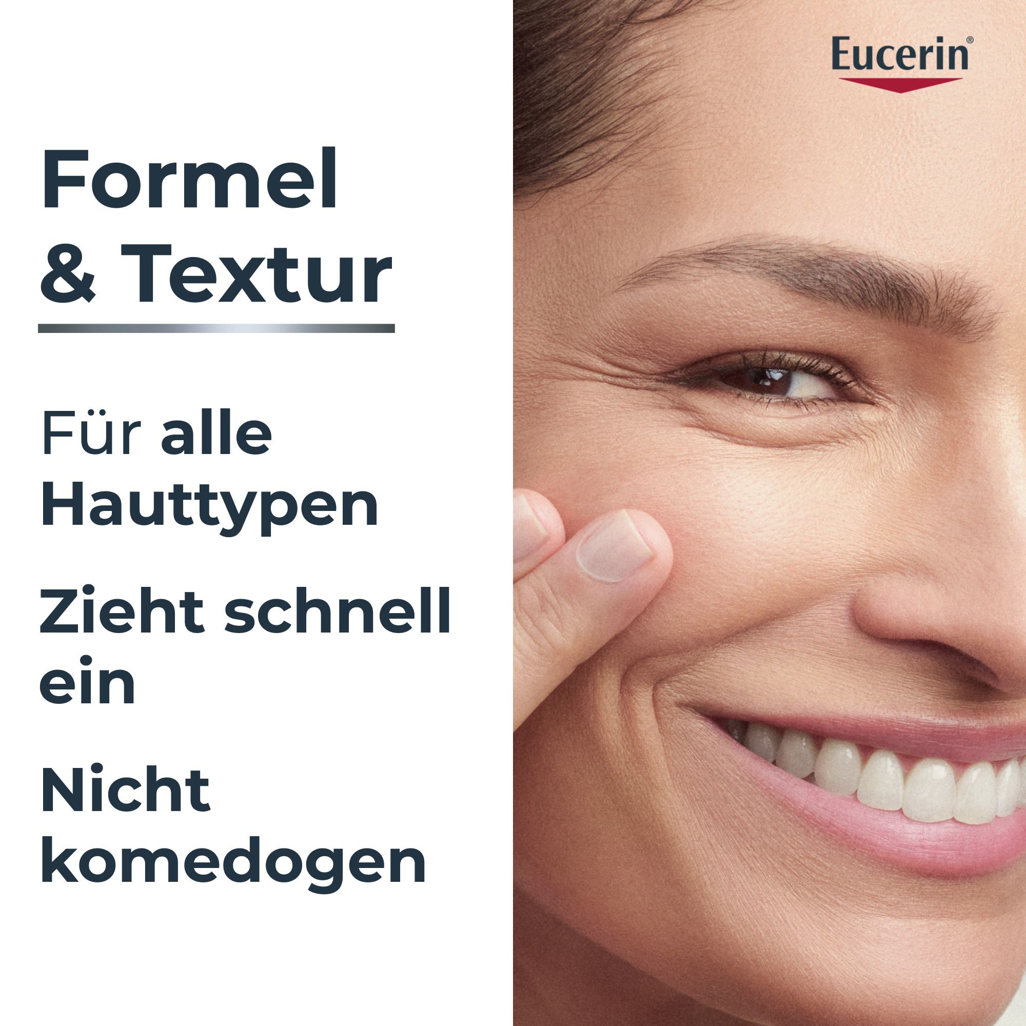 Eucerin Hyaluron-Filler Nachtpflege: Für alle Hauttypen, zieht schnell ein, nicht komedogen.