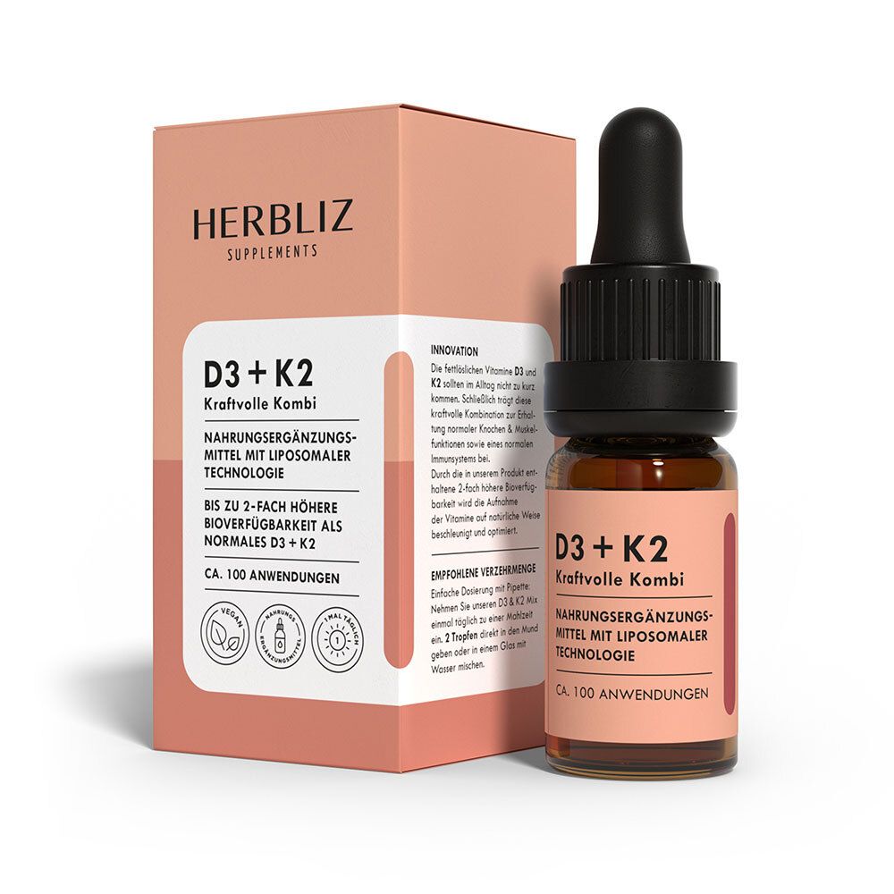 HERBLIZ D3 + K2 Kraftvolle Kombi