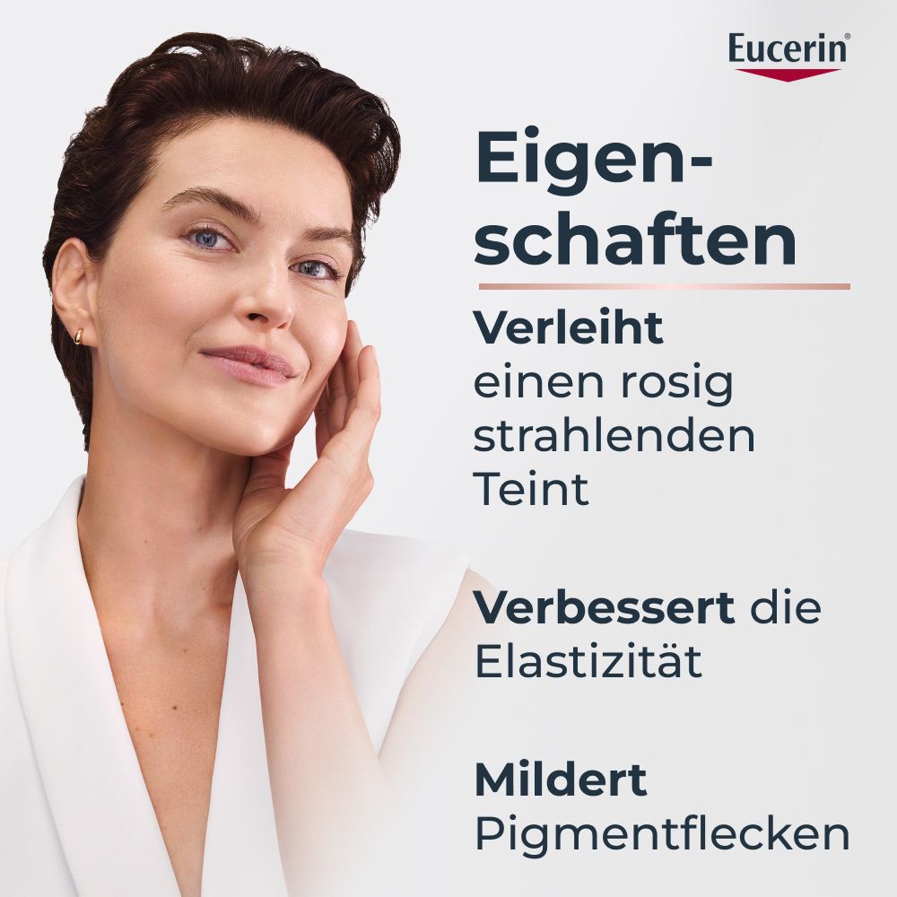 Routine Eucerin Hyaluron-Filler: Sérum 3D, Soin de jour SPF 30, Soin contour des yeux.