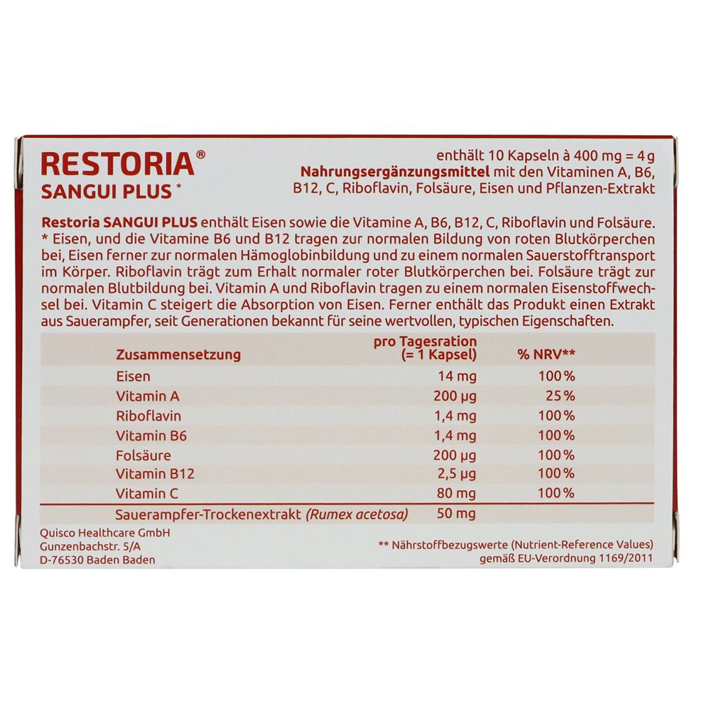 RESTORIA® SANGUI PLUS