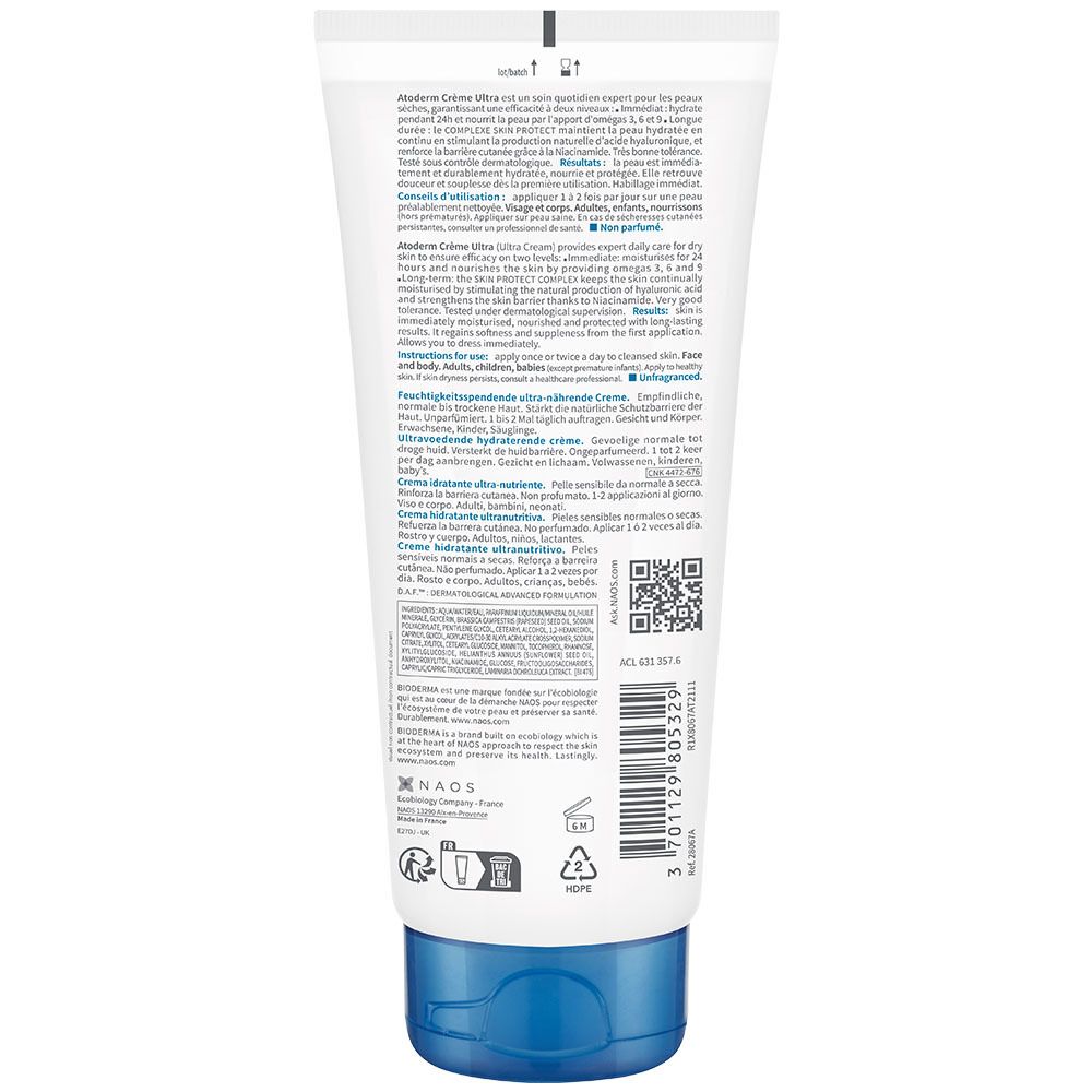 BIODERMA Atoderm Crème Crème corporelle riche et protectrice