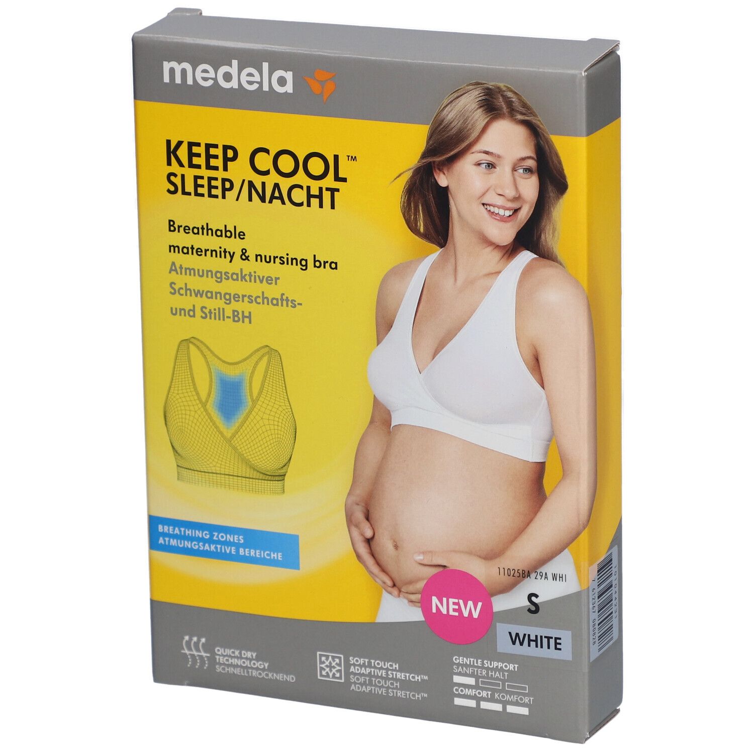 medela Keep Cool™ Bustier de sommeil pour la grossesse et l'allaitement blanc, taille S