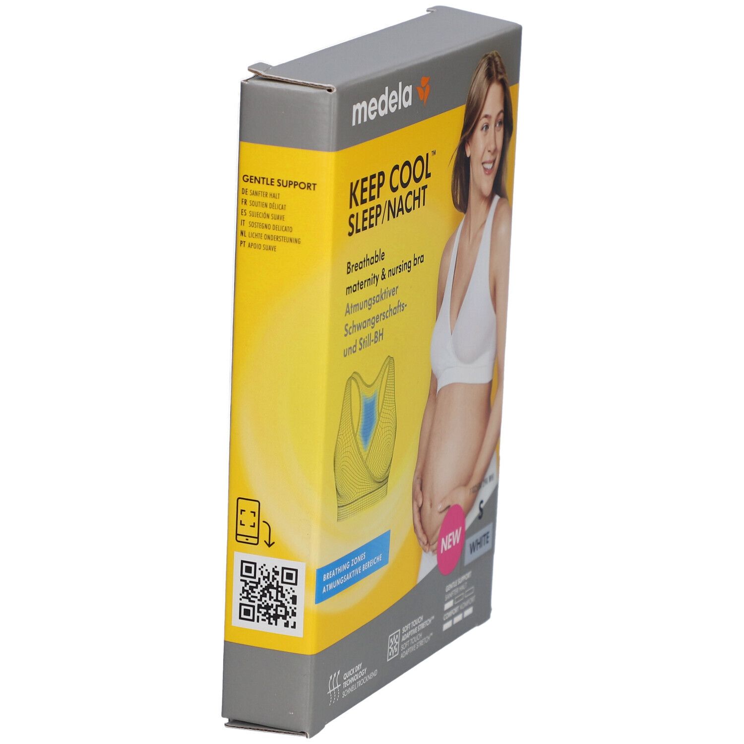 medela Keep Cool™ Bustier de sommeil pour la grossesse et l'allaitement blanc, taille S