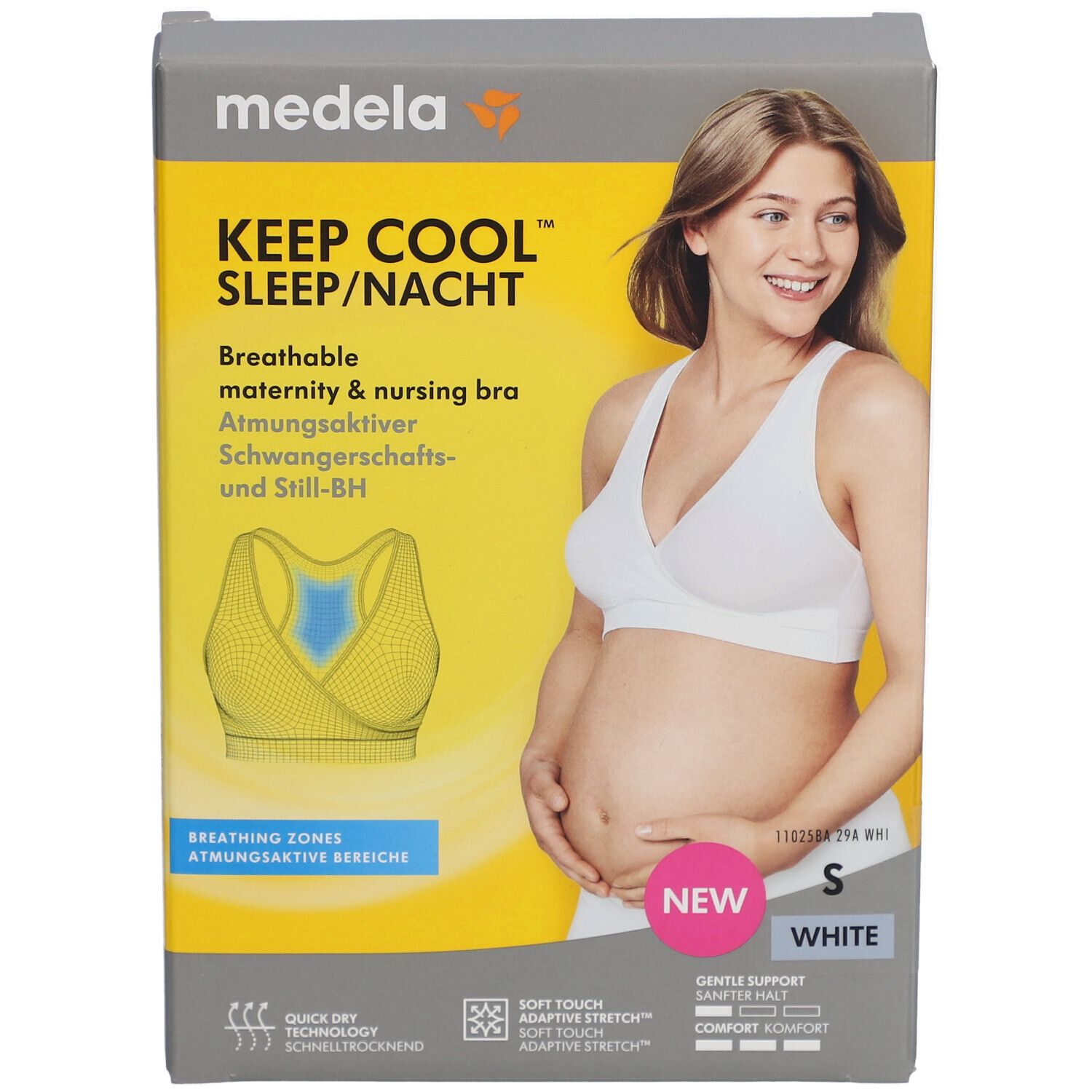 medela Keep Cool™ Bustier de sommeil pour la grossesse et l'allaitement blanc, taille S