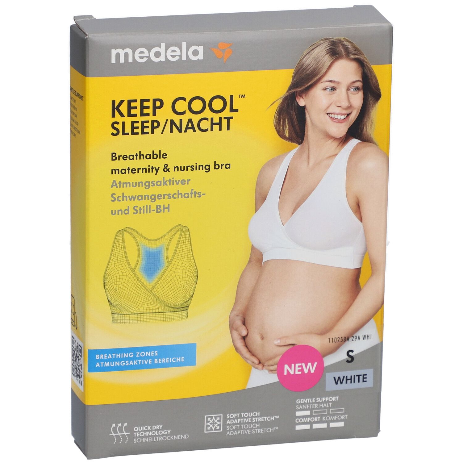 medela Keep Cool™ Bustier de sommeil pour la grossesse et l'allaitement blanc, taille S