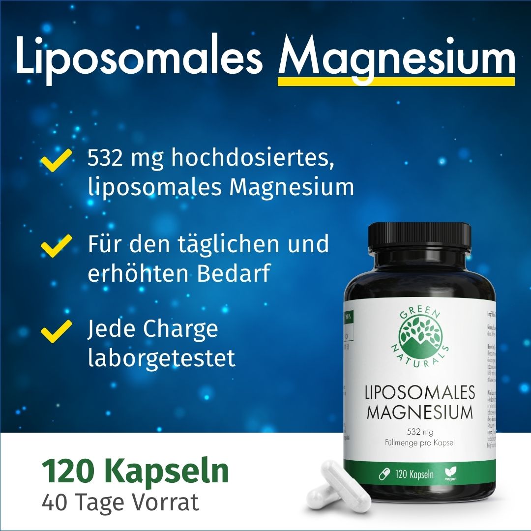 GREEN NATURALS Magnesium Citrat liposomal hochdosiert vegan