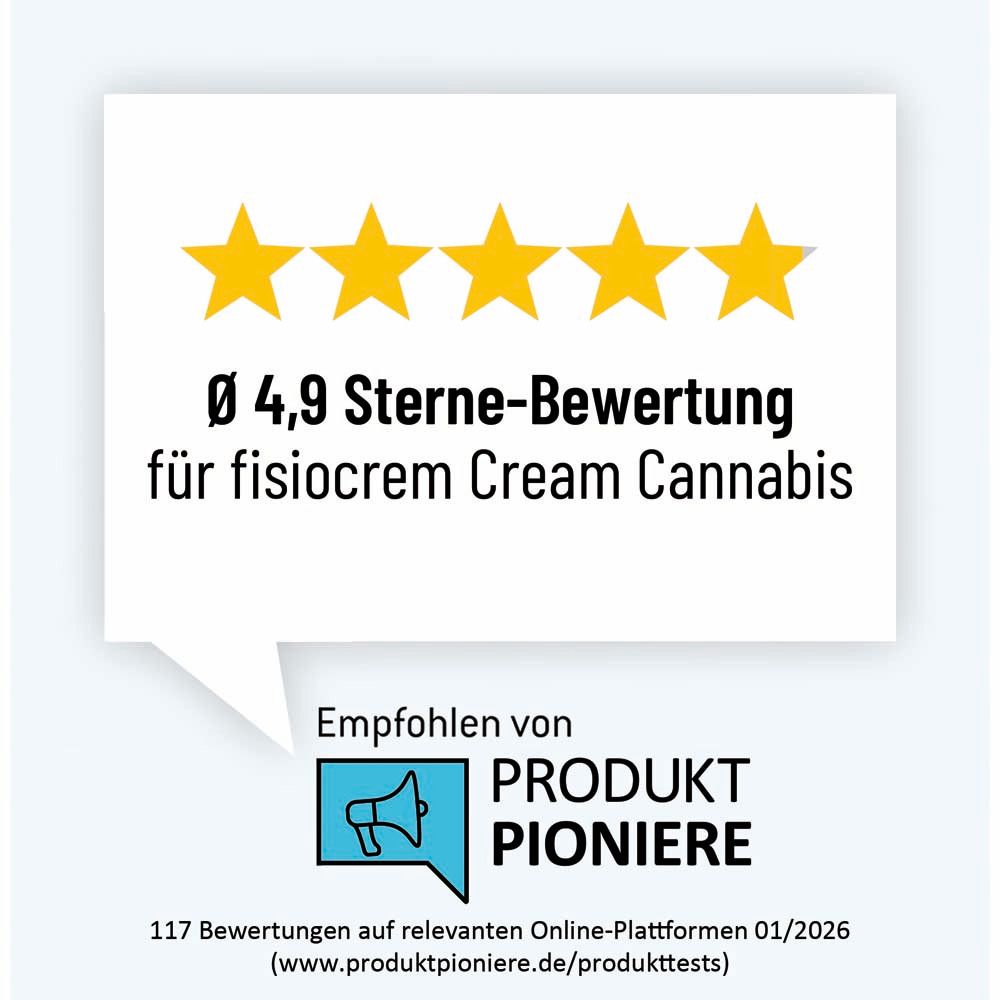 Bewertung von Fisiocrem Cream Cannabis. 4,9 Sterne. Empfohlen von Produkt Pioniere. Bewertung 01/2026.