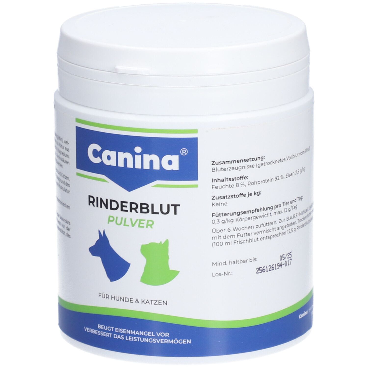 Canina® Poudre de sang de bœuf pour chiens et chats