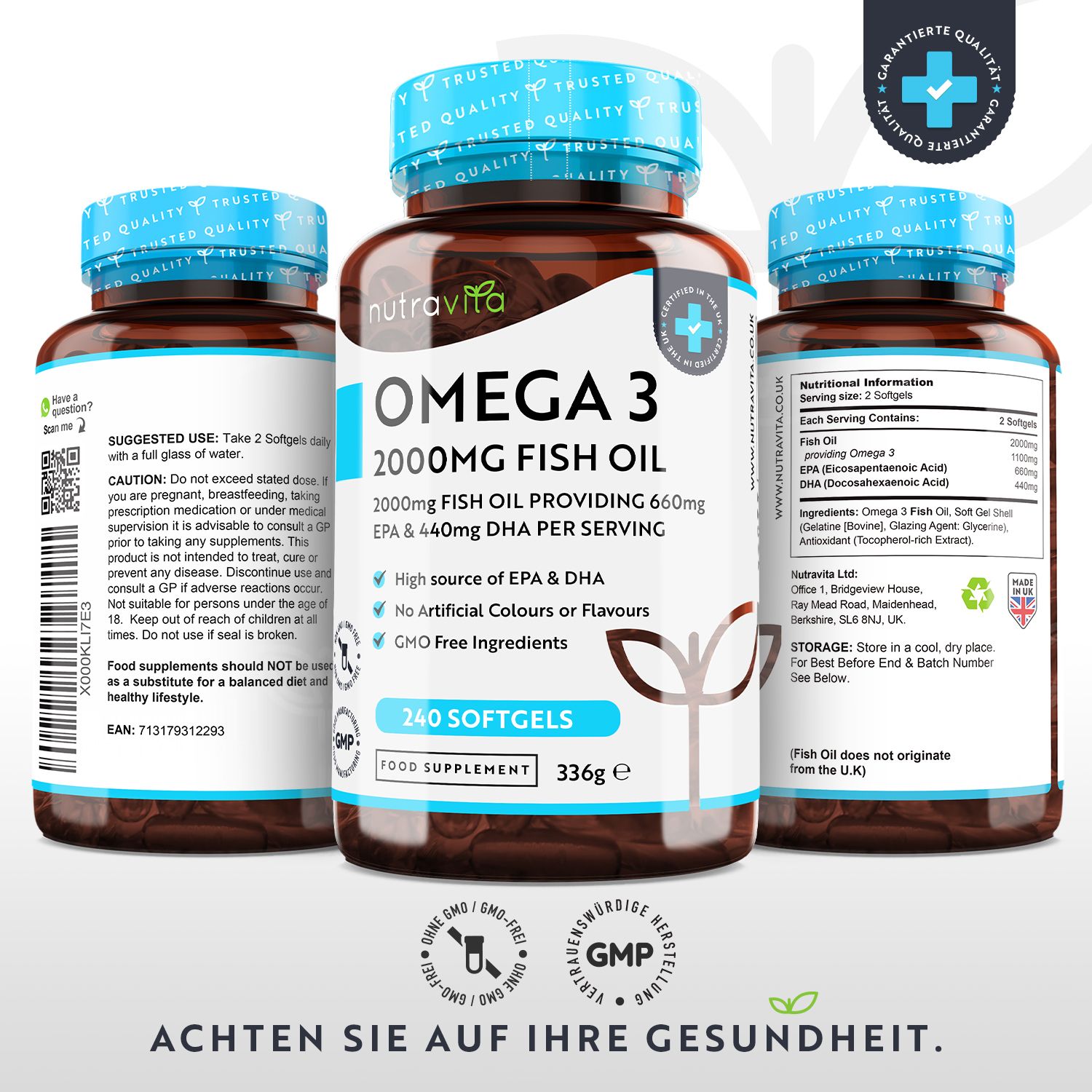 NUTRAVITA Omega 3 2000 mg huile de poisson