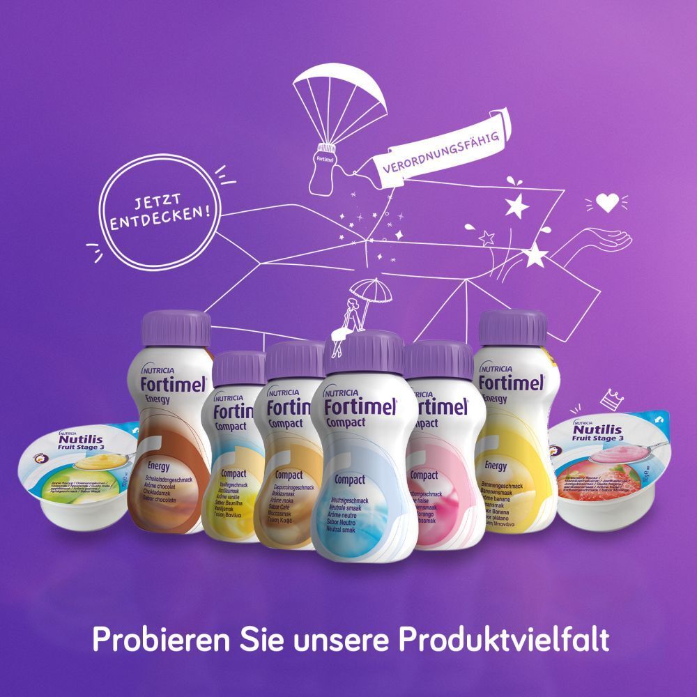 Fortimel Trinknahrung für Ernährungstherapie Vanille Extra 2 kcal | Pack mit 4 Flaschen zu je 200ml | Hochkalorisch und eiweißreich