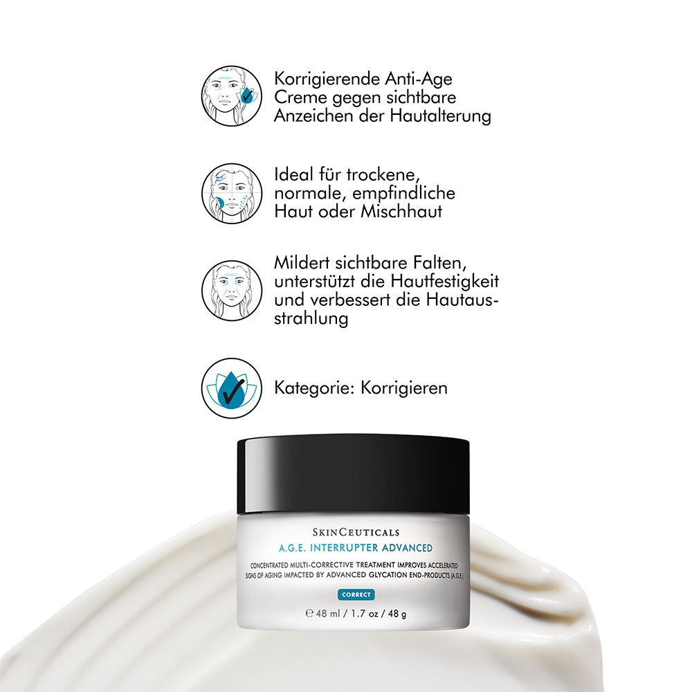 Pot de crème A.G.E. Interrupter Advanced. Informations sur l'utilisation et les effets.