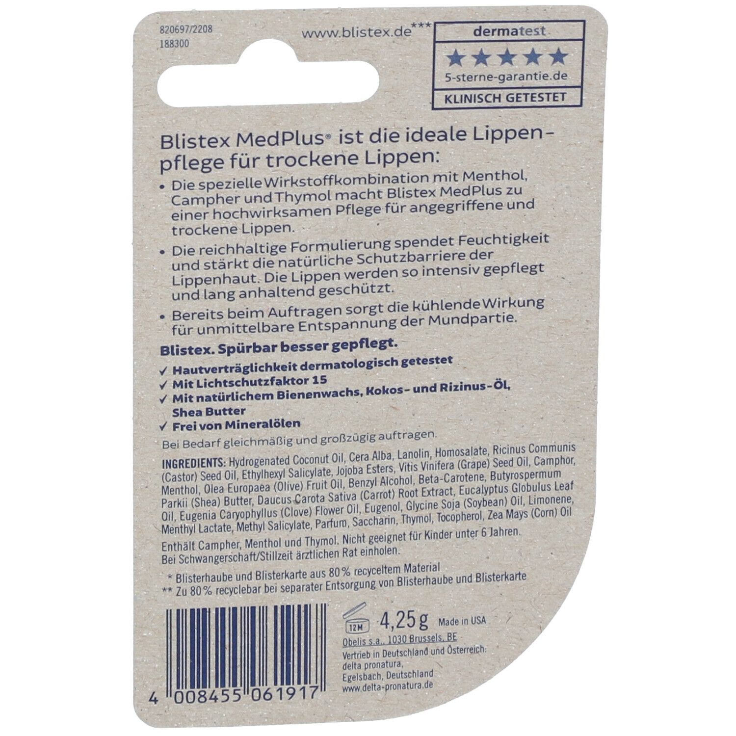 BLISTEX® MEDPLUS Cooling care Baume à lèvres