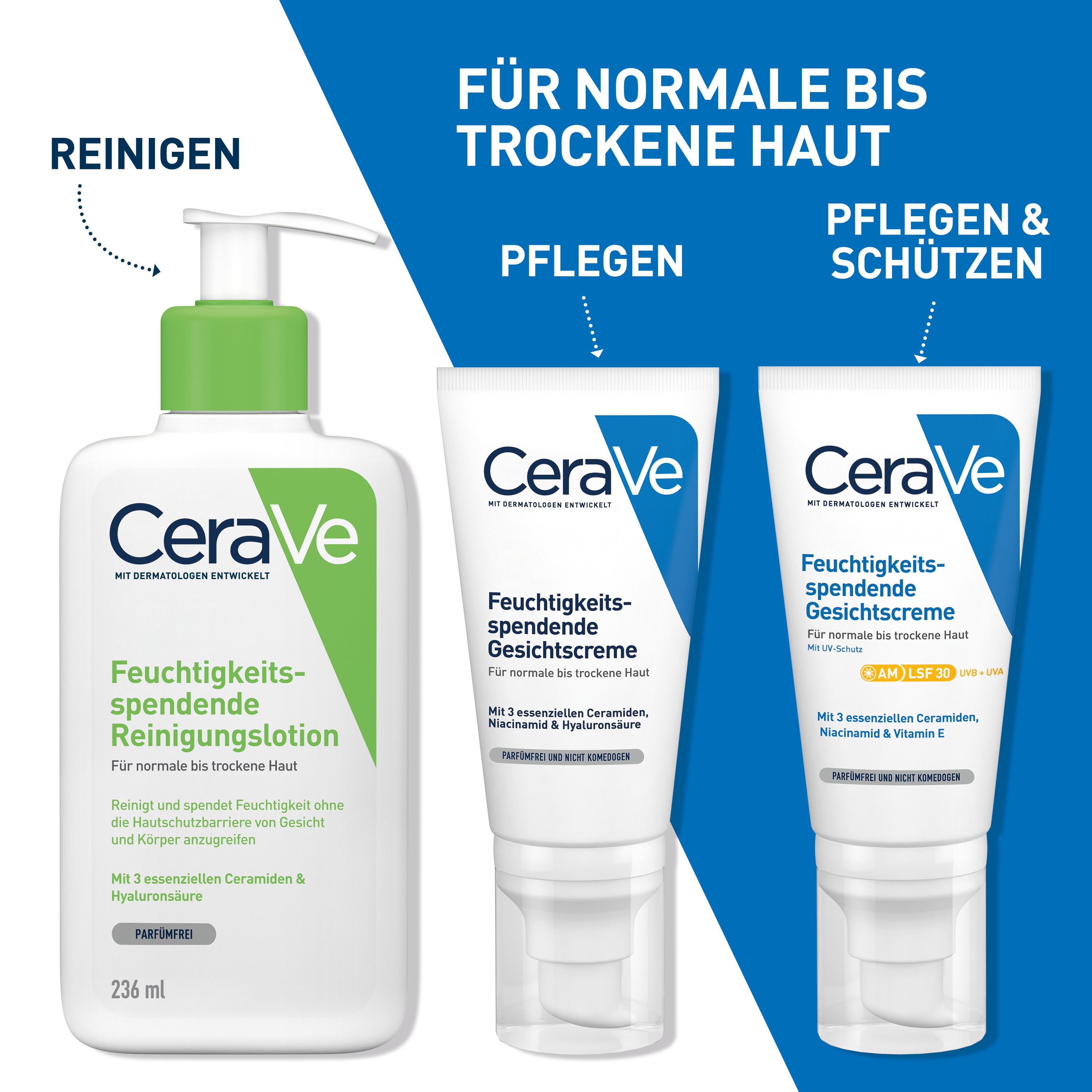 CeraVe Crème hydratante pour le visage avec FPS 30 - pour peaux normales à sèches