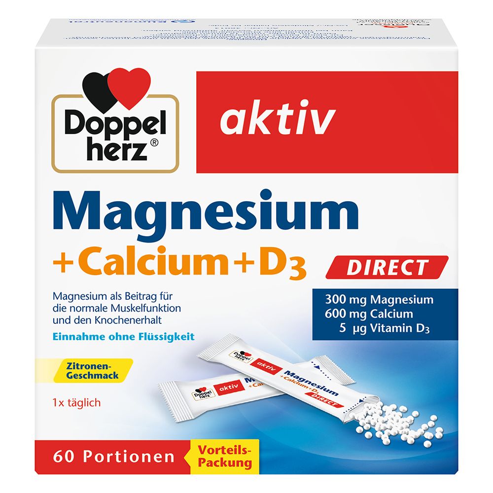 DOPPELHERZ® active Magnésium + Calcium + D3 DIRECT Micro-Pellets