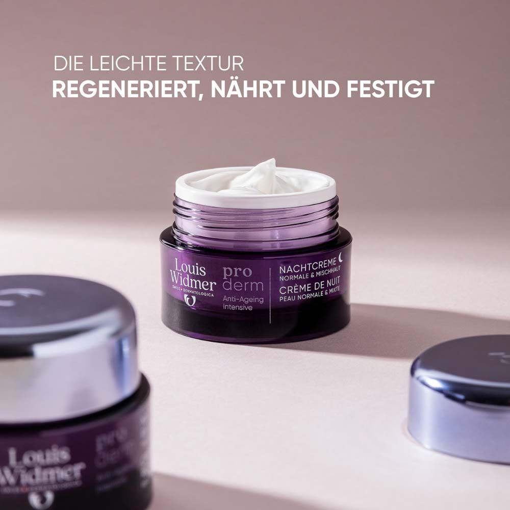 Tiegel mit Creme. Text: Die leichte Textur regeneriert, nährt und festigt.