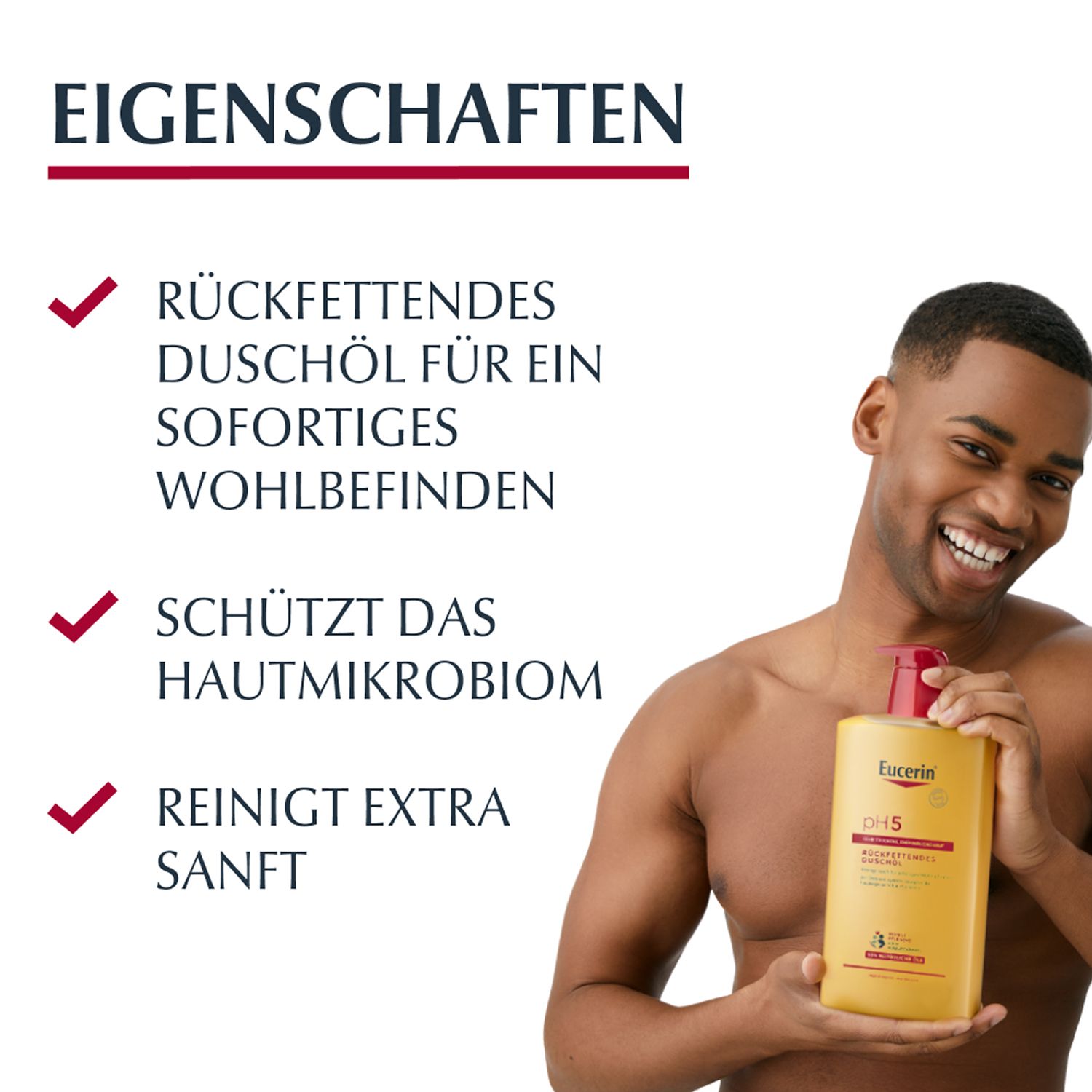 Eucerin® pH5 Duschöl – Rückfettende Reinigung für trockene, strapazierte Haut mit natürlichen Pflegeölen